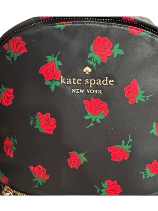 kate spade - Chelsea Med backpack with red rose print. main image 9